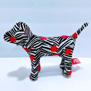 7" Victoria’s Secret LOVE PINK Plush Puppy Dog Pink Polka Dot Zebra Black White